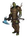 Male Orc Barbarian Fighter